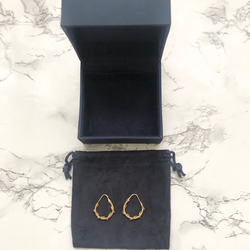 Dainty Gold Tone Lightweight Twisted Hoop Earrings - Picture 1 of 10